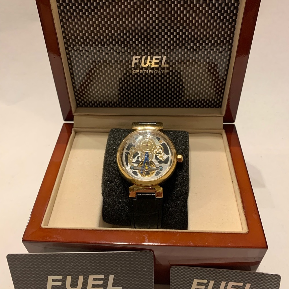 Fuel Watch Automatic Gold Swiss Made Gem